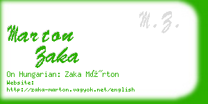 marton zaka business card